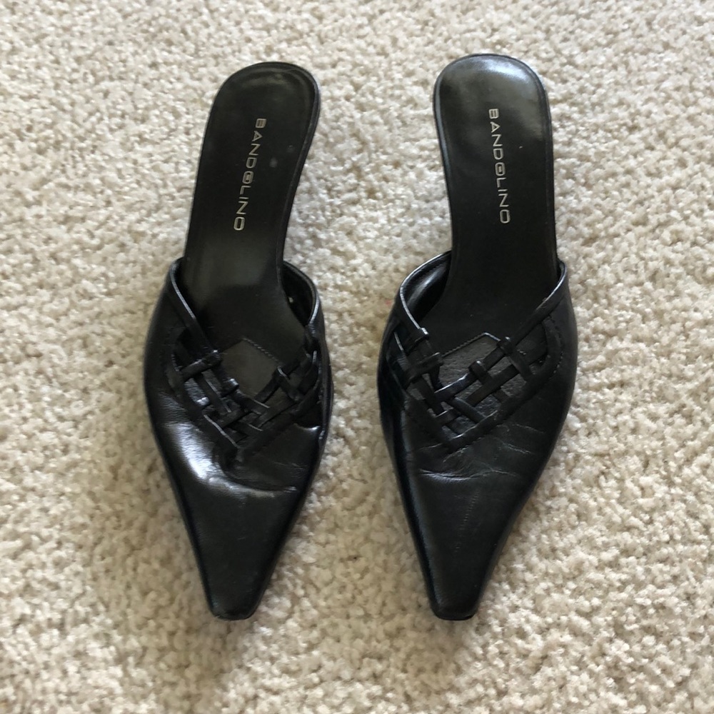 Women’s open back heels - black 6 1/2M